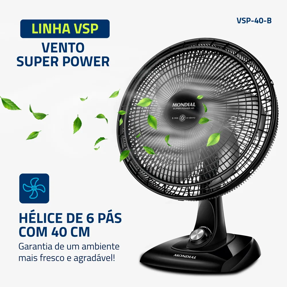 Ventilador 40Cm Mondial Vsp-40 220V 2 Ventilador 40Cm Mondial Vsp-40 220V - Imagem 2