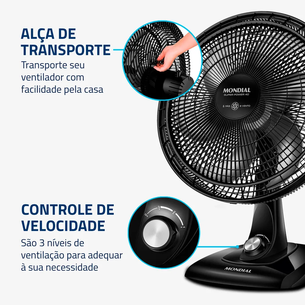 Ventilador 40Cm Mondial Vsp-40 127V 5 Ventilador 40Cm Mondial Vsp-40 127V - Imagem 5
