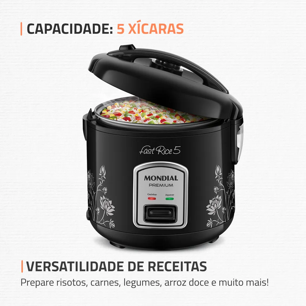 Panela Eletrica Mondial Npe-08 127V Preto 5 Panela Eletrica Mondial Npe-08 127V Preto - Imagem 5