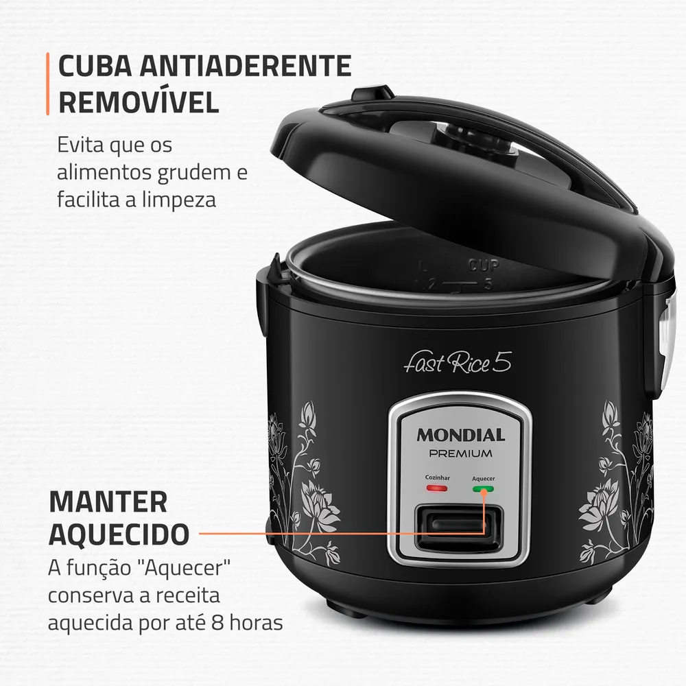 Panela Eletrica Mondial Npe-08 127V Preto 6 Panela Eletrica Mondial Npe-08 127V Preto - Imagem 6