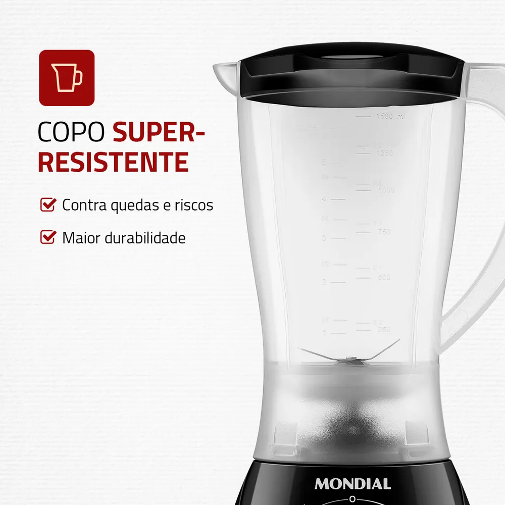 Liquidificador 550W Mondial L-550 220V 6 Liquidificador 550W Mondial L-550 220V - Imagem 6
