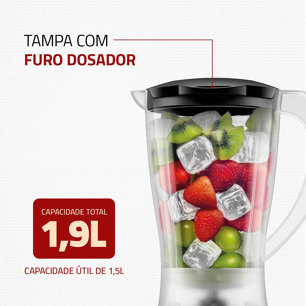 Liquidificador 550W Mondial L-550 220V 7 Liquidificador 550W Mondial L-550 220V - Imagem 7