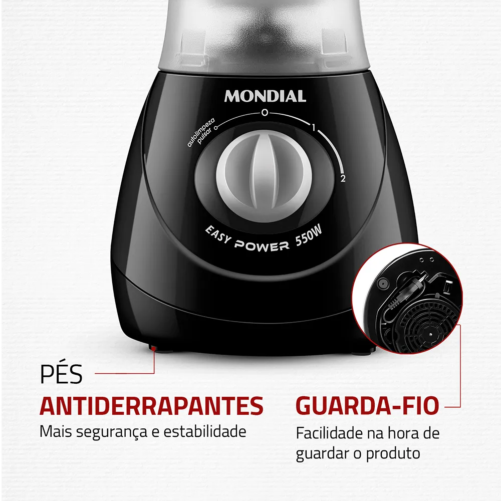 Liquidificador 550W Mondial L-550 220V 3 Liquidificador 550W Mondial L-550 220V - Imagem 3