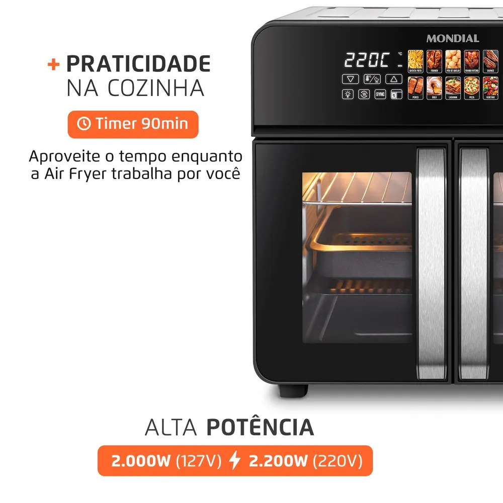 Air Fryer Mondial Afdo-25L 220V 3 Air Fryer Mondial Afdo-25L 220V - Imagem 3