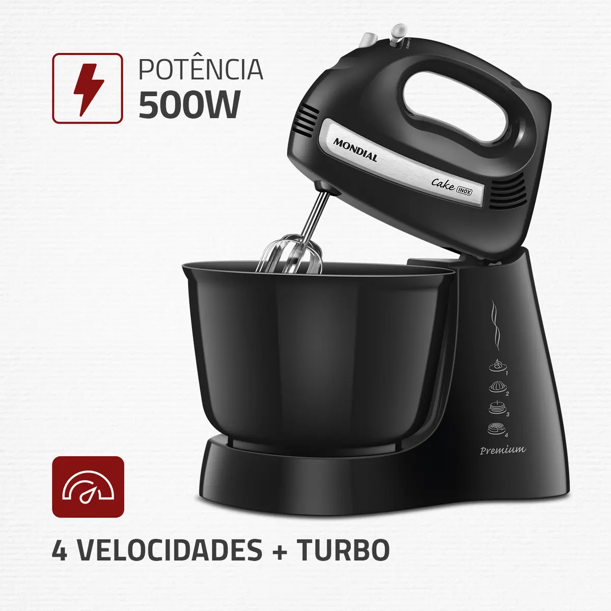 Batedeira 500W Mondial B-50 127V 2 Batedeira 500W Mondial B-50 127V - Imagem 2